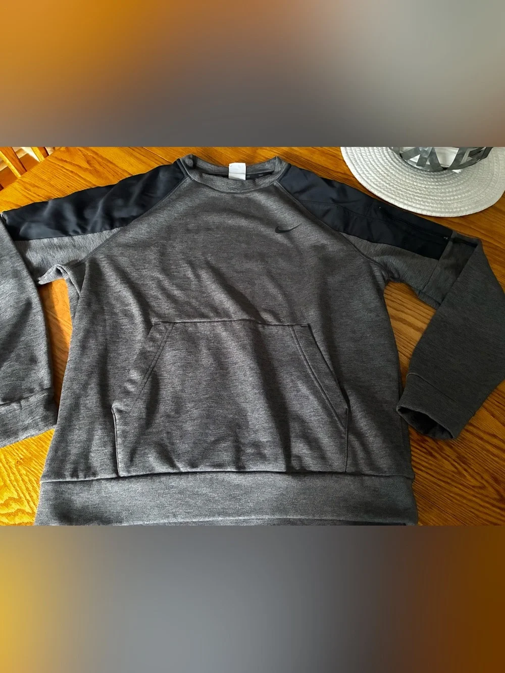 Nike Charcoal Gray and Black Men’s Therma/Fit Crew Sweatshirt